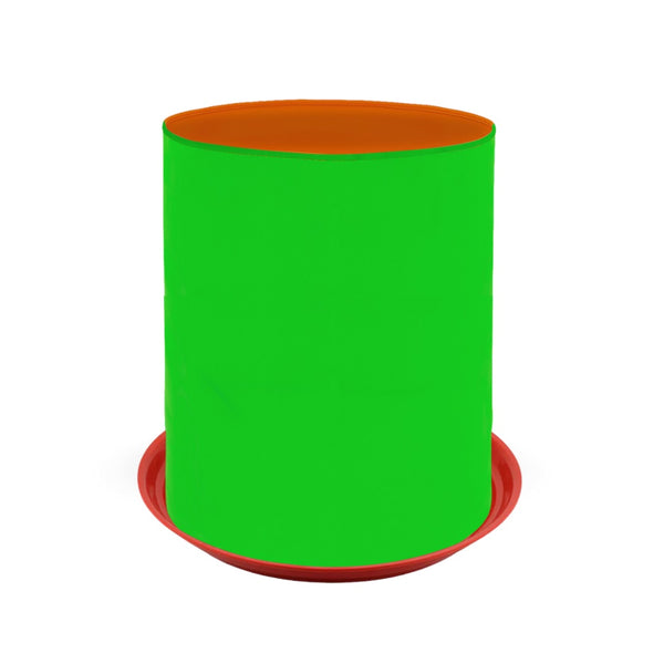 Petrichor HDPE Plastic Green Grow Bag With Plastic Base (15x12 inches)